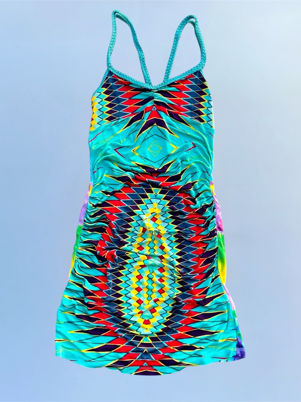 Vintage early 2000s Custo Barcelona mini dress multicolor pattern & tie dye
